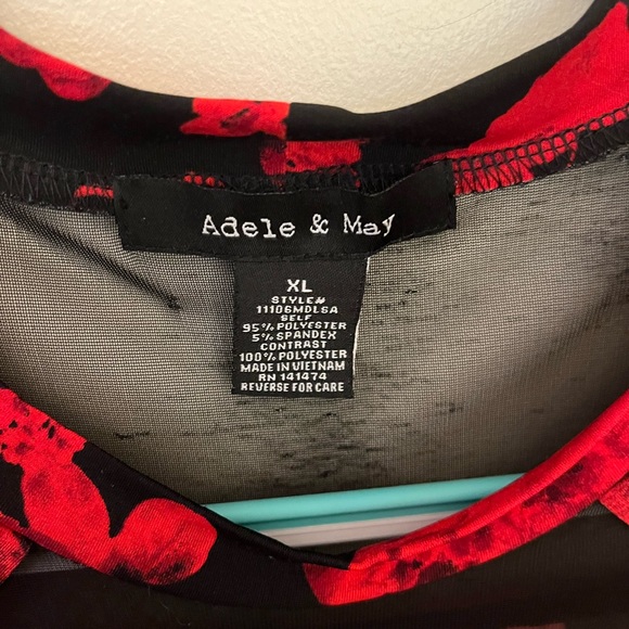 ADELE & MAY red and black sexy tunic. Size XL. EUC. - Picture 11 of 11